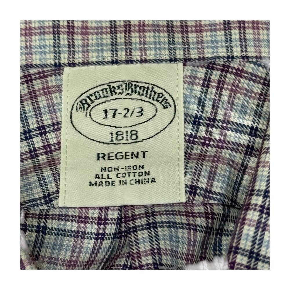 Brooks Brothers 1818 Regent Non-Iron Plaid Dress Shirt 17-2/3 - Picture 9 of 14